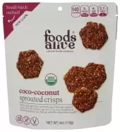 Foods Alive, Sprouted Crisps, Coco-Coconut, 4 Oz (113 G)