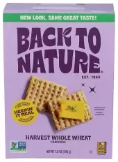 Back To Nature, Crackers, Harvest Whole Wheat, 7 Oz (198 G)