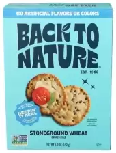 Back To Nature, Crackers, Stoneground Wheat, 5 Oz (142 G)