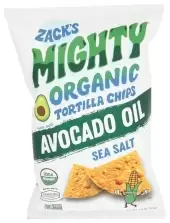 Zack'S Mighty Organic Avocado Oil Tortilla Chips, Sea Salt 7.5 Oz Bag