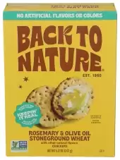 Back To Nature Organic Stoneground Wheat Crackers Rosemary Olive Oil 5 Oz