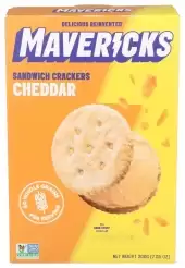 Mavericks Sandwich Crackers Non-Gmo Cheddar 7.05 Oz