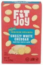Fitjoy Crackers Gluten Free Grain Free Rounds Cheezy White Cheddar 8 Oz