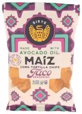 Siete Maiz Corn Tortilla Chips, Taco Seasoning 7.5 Oz Bag