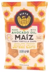 Siete Maiz Corn Tortilla Chips, Mexican Street Corn 7.5 Oz Bag