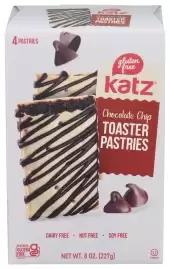 Katz Gluten Free Unfrosted Toaster Pastries Chocolate Chip 8 Oz