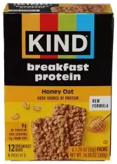Kind Breakfast Protein Bars, 8G Protein, Gluten Free, Honey Oat, 6 Count