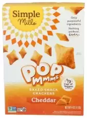 Simple Mills, Pop Mmms Veggie Flour Baked Snack Crackers Cheddar, 4 Oz (Case Of 6)