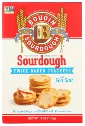 Boudin Sourdough, Twice Baked Sea Salt Crackers, 5 Oz (Case Of 12)