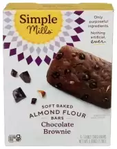 Simple Mills, Soft Baked Almond Flour Bars Chocolate Brownie, 5.99 Oz (Case Of 6)