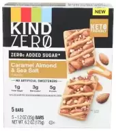 Kind, Zerog Added Sugar Bars, Keto Friendly Snacks, Caramel Almond And Sea Salt Flavored, 5 Ct 6.2Oz