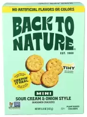 Back To Nature - Mini Sour Cream & Onion Style Seasoned Crackers - Non-Gmo, Made With Wheat Flour & 