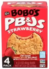 Bobo'S Oat Bars, Pb&Js Strawberry Oat Bars, 8.4 Oz(Case Of 6)