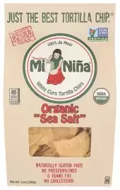 Mi Nina, Organic Sea Salt Tortilla Chips, 12 Oz(Case Of 9)