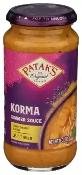 Patak'S, Mild Korma Curry Simmer Sauce, 15 Oz