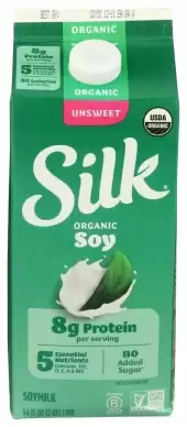 Silk Soy Milk Unsweet Organic Dairy Free Gluten Free 64 Fl Oz Half Gallon