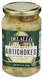 Delallo Marinated Artichoke Hearts 12 Oz Jar Kosher Non-Gmo Gluten-Free Vegan