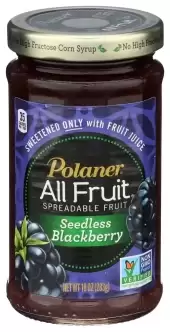 Polaner Non-Gmo All Fruit Spread Seedless Blackberry 10 Oz