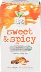 Good Earth Sweet & Spicy Flavored Herbal Tea - Caffeine Free, Organic | 18 Bags
