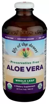 Lily Of The Desert Aloe Vera Juice Whole Leaf - Preservative Free Vitamin | 32 Fl Oz Liquid