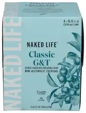 Naked Life Non-Alcoholic Drinks, Classic G&T - Low Calorie Alcohol-Free Spirits With Zero Sugar - 8.