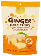 Prince Of Peace Ginger Hard Candy With Center-Filled Ginger Burst Made With Real Ginger 4Oz.Bag - Bo