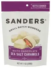 Sanders Sea Salt White Chocolate Caramels 7 Oz. Pouch By