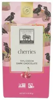 Endangered Species , Vibrant Cherries Dark Chocolate Bar, 3 Oz (Case Of 12)