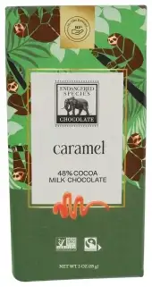 Endangered Species Chocolate Bar, Rich Caramel & 48% Milk Chocolate 3 Oz Bar