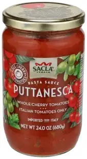 Sacla Khlv00316081 24 Oz Whole Cherry & Tomatoes Puttanesca Pasta Sauce