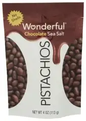 Wonderful Pistachios , No Shells, Chocolate Sea Salt, 4 Ounce Resealable Bag