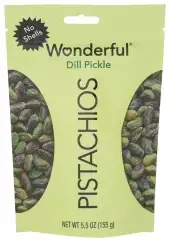 Wonderful Pistachios No Shells Dill Pickle Nuts, 5.5 Ounce Resealable Bag, Protein Snacks, Gluten Fr