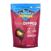 Blue Diamond Almonds Double Dark Chocolate Thin Dipped Almond Snack Nuts Perfect For Snacking 4 Oz