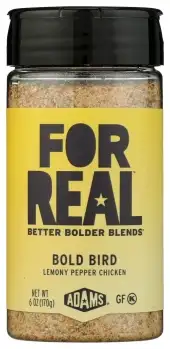 For Real Bold Bird Seasoning - Lemony Pepper Chicken Blend With Garlic & Lemon Peel - Gluten Free, K