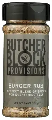 Butcher Block Provisions Burger Rub 6.4Oz Flip Top Lid- Sift And Pour