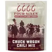 Four Sixes Chuck Wagon Chili Mix Texas Style Seasoning Blend Hint Of Heat 1.25Oz Packet