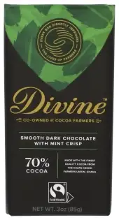 Divine Chocolate Choc Bar Drk W Mint Crisp