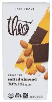 Theo Chocolate Choc Bar Drk Sltd Almnd