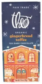 Theo Chocolate Bar Gngrbd Tffe 70Dk Chc