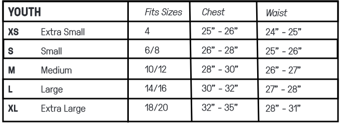 Anvil Youth Shirt Size Chart