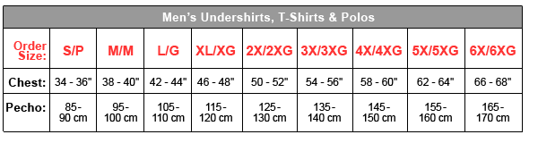 Hanes Undershirt Size Chart